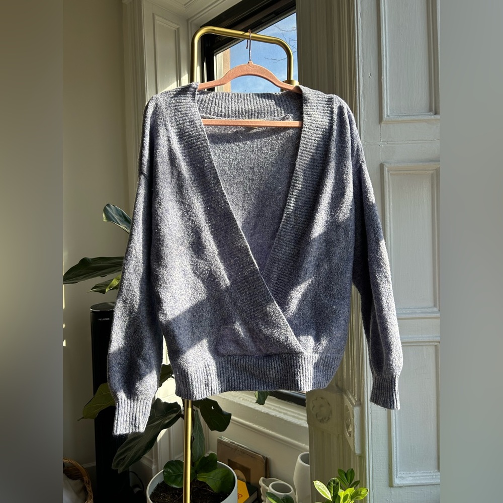 Wrap oversized sweater